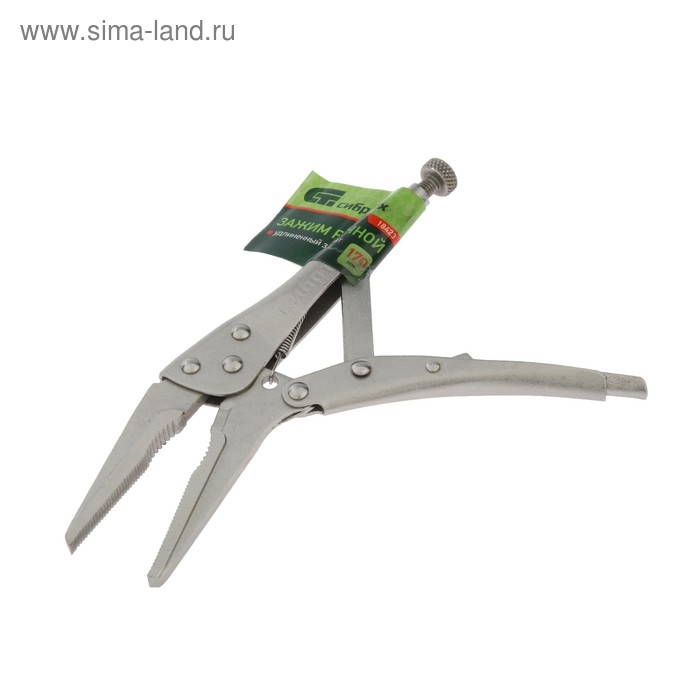 Клещи зажимные  Клещи зажимные "Сибртех" 18423, ручной, удлиненный захват, 170 мм