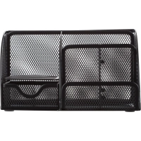 Подставка-органайзер 7отд 125x220x140мм с выдв.ячейкой металл сетка черн