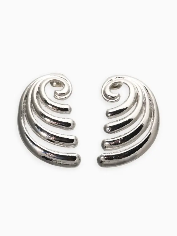 Серьги металл «Волна», цвет серебро Серьги металл «Волна», цвет серебро