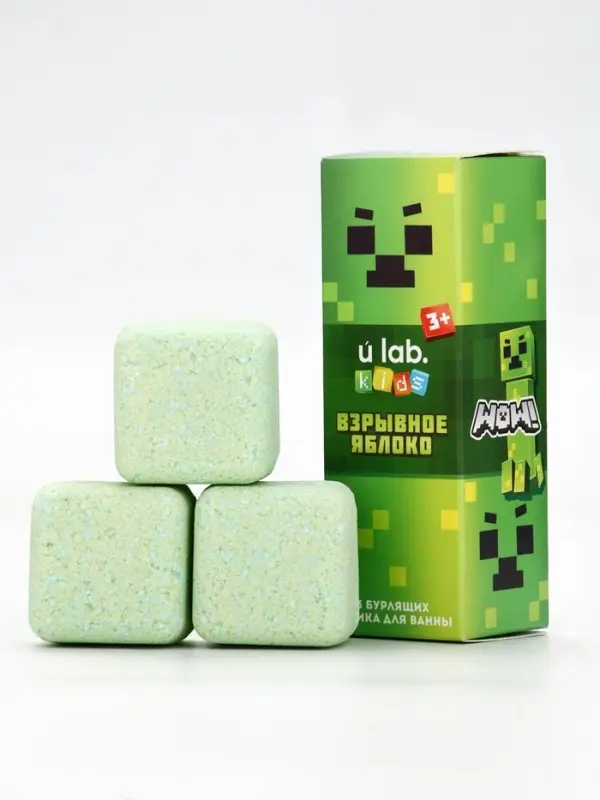 Бомбочки для ванны «Кубики», набор 3 шт x 70 г, аромат взрывное яблоко, URAL LAB Бомбочки для ванны «Кубики», набор 3 шт x 70 г, аромат взрывное яблоко, URAL LAB