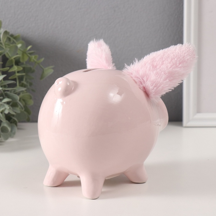 Копилка керамика Копилка керамика "Свинка с пушистыми ушками" 14,5х11,3х11,5 см