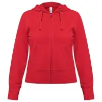 Толстовка женская Hooded Full Zip красная, размер XS