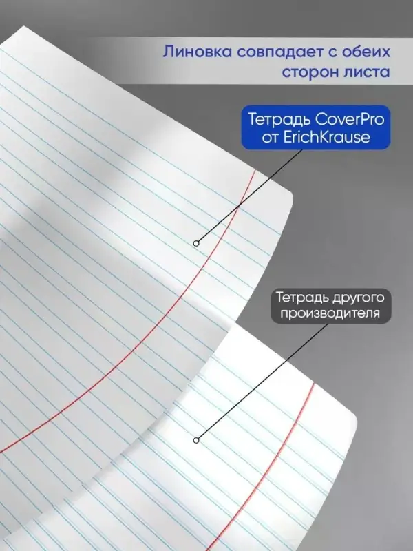 Тетрадь 12 листов в узкую линейку, ErichKrause &laquo;Классика CoverPrо&raquo;, пластиковая обложка, блок офсет 100% белизна, МИКС, цена за 1 штуку