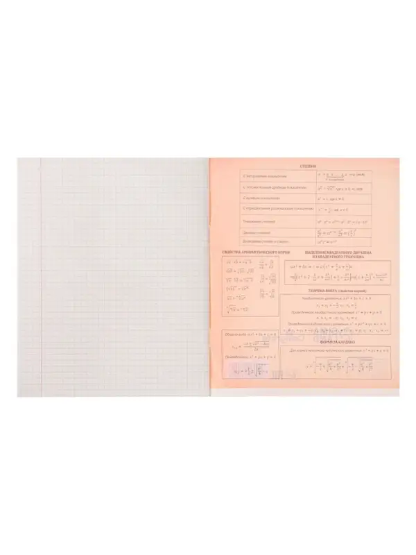 Предметная тетрадь по алгебре Calligrata. MonoTone, 36 листов, в клетку, со справочным материалом, обложка из мелованной бумаги
