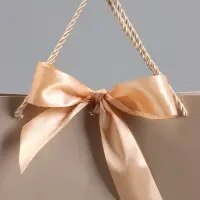 Пакет подарочный, белый, с бантом, 35 х 30 х 10 см