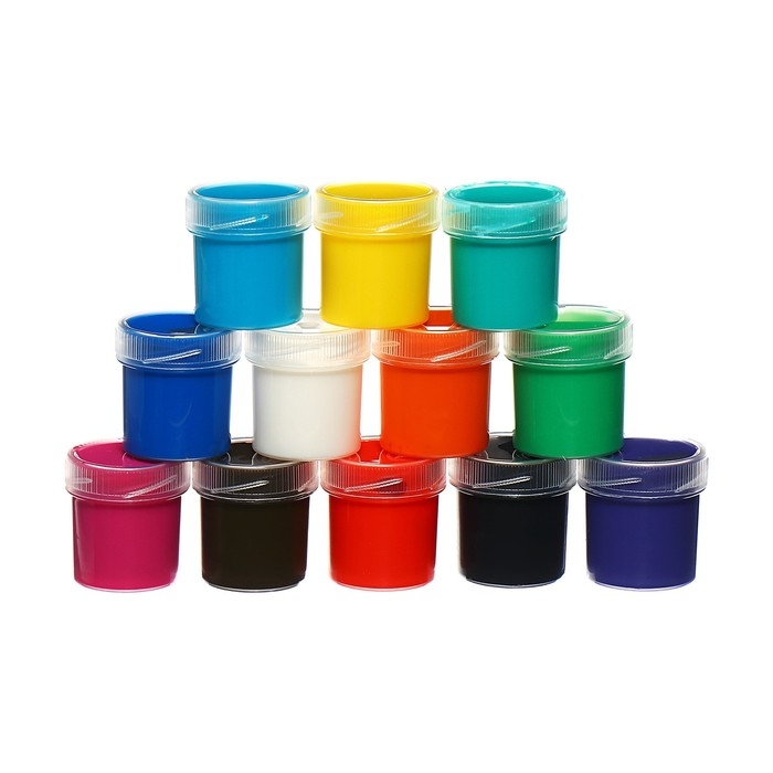 Краска по ткани, набор 12 цветов х 20 мл (10 основных цветов + золото и серебро), МОРОЗОСТОЙКАЯ, акриловая на водной основе, Calligrata Краска по ткани, набор 12 цветов х 20 мл (10 основных цветов + золото и серебро), МОРОЗОСТОЙКАЯ, акриловая на водной основе, Calligrata