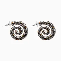 Серьги пластик &laquo;Леопард&raquo;, ракушка, цвет серебро