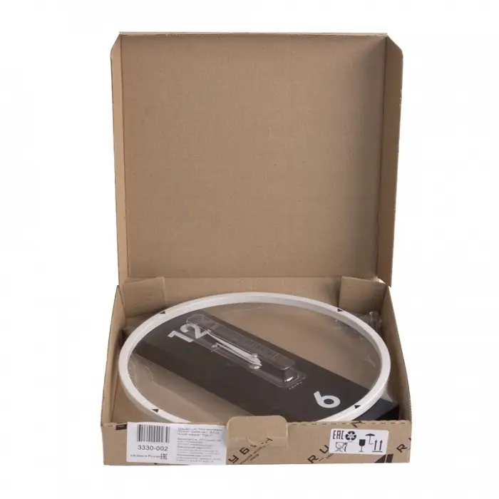 Часы настенные, интерьерные, бесшумные, d-30 см, металл с деревянным основанием