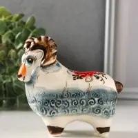 Фигурка фарфор &laquo;Баран&raquo;, 9.8 см, гжель цветная
