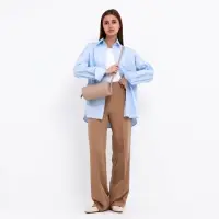 Сумка женская кросс-боди на молнии, 22&times;11.5&times;11.5 см, однотонная, бежевая