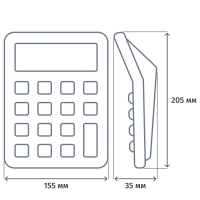Калькулятор настольный Attache CDB1401-BK 14-разрядный черный 205x155x35 мм