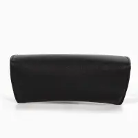 Футляр для очков на кнопке, однотонный, размер 16&times;3.5&times;6.5 см, чёрный