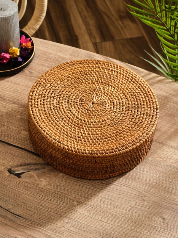 Корзина плетеная ротанг, 25х25х7 см