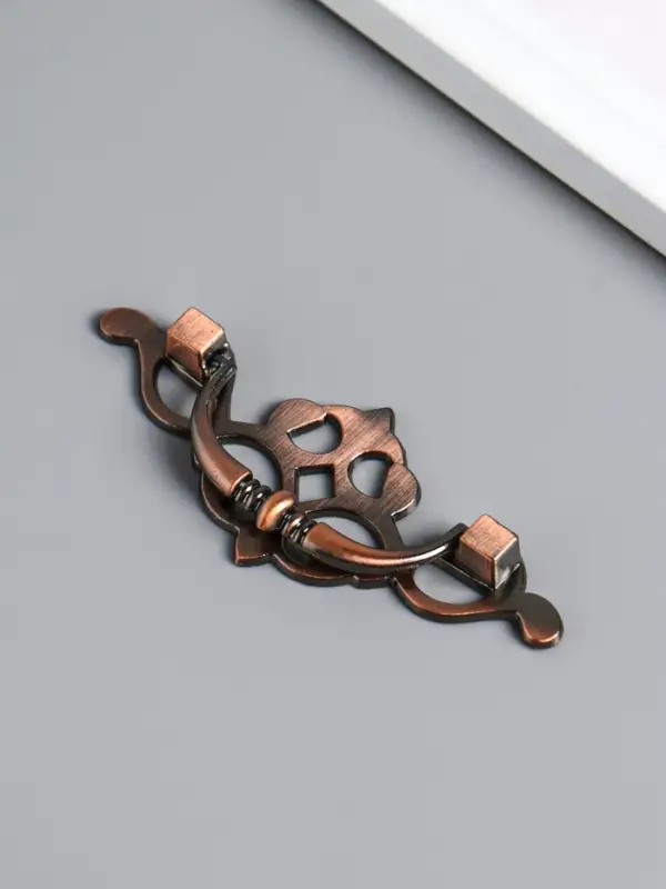 Ручка для шкатулки металл &laquo;Узорная&raquo;, под медь, 3.8&times;9.5 см