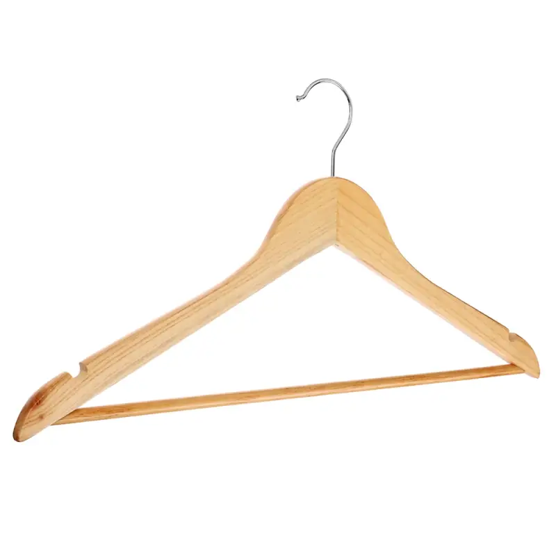 Вешалки для одежды тм VETTA, 3шт, 45см, деревянные, хром, цвет светлое дерево