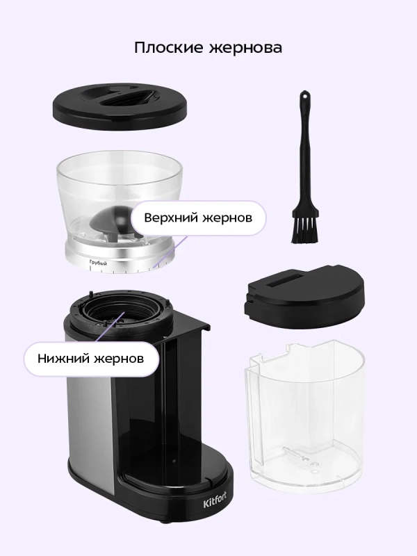 Кофемолка электрическая жерновая КТ-7565 - 150 Вт Кофемолка электрическая жерновая КТ-7565 - 150 Вт