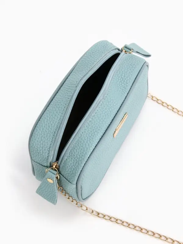 Сумка женская кросс-боди на молнии, 19&times;7&times;13 см, голубая