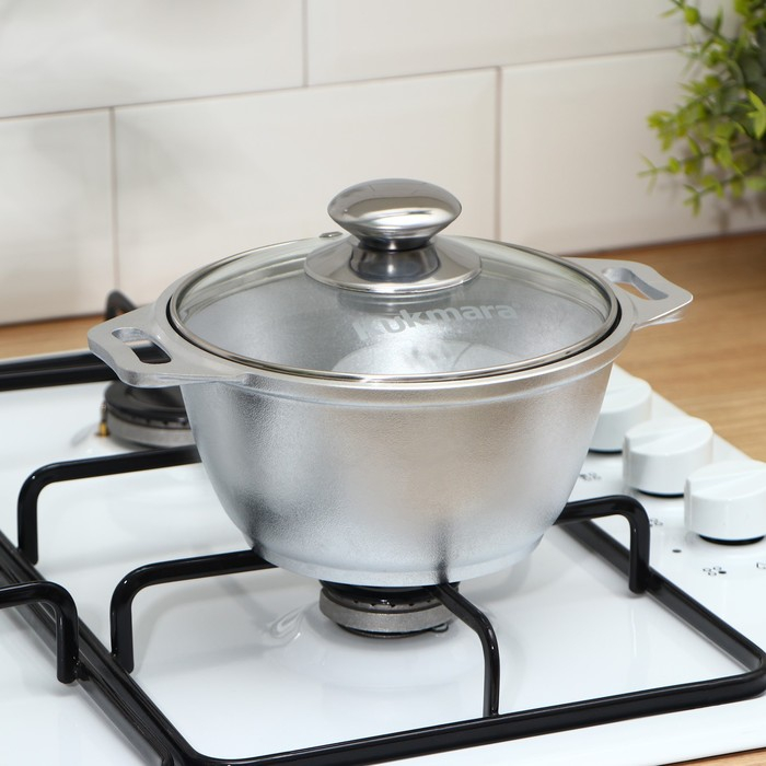 Кастрюля алюминиевая, 1 л, d=18 см, h=9 см, цвет серый Кастрюля алюминиевая, 1 л, d=18 см, h=9 см, цвет серый