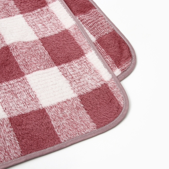 Полотенце банное Этель Полотенце банное Этель "Клетка", цв. розовый, 70х140 см, 100% п/э, 240 г/м2