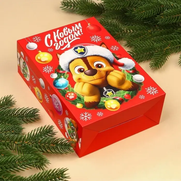 Коробка подарочная, &laquo;С Новым годом&raquo;, 16&times;23&times;7.5 см, Щенячий патруль