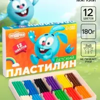Пластилин &laquo;Детский&raquo;, 12 цветов, 180 г, Смешарики
