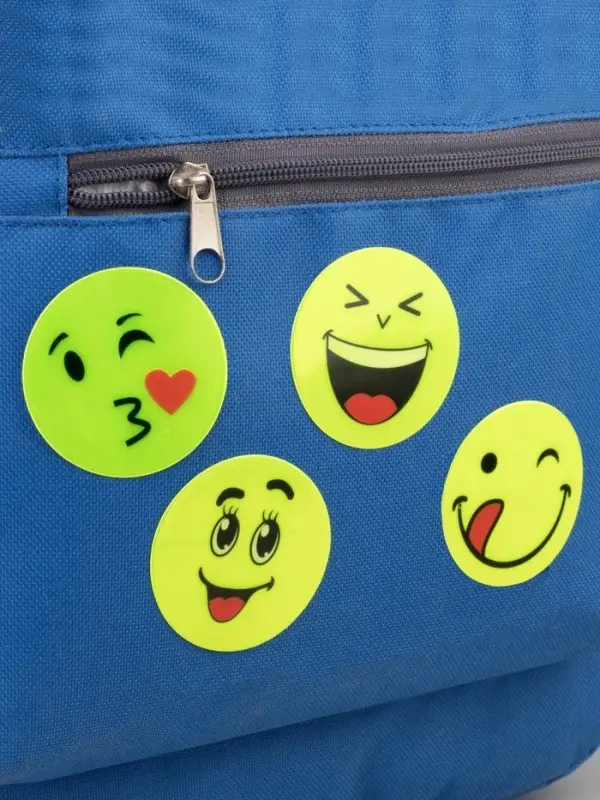 Светоотражающие наклейки &laquo;Смайлы&raquo;, d=5 см, 4 шт. на листе, жёлтые