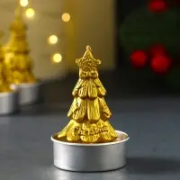 Набор свечей новогодних &laquo;Ёлка золотая&raquo;, 3 шт., 4&times;6 см