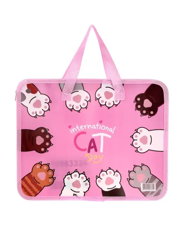 Папка с ручками &laquo;Лапки&raquo;, А4, пластиковая, 70 мм, 322&times;256 мм