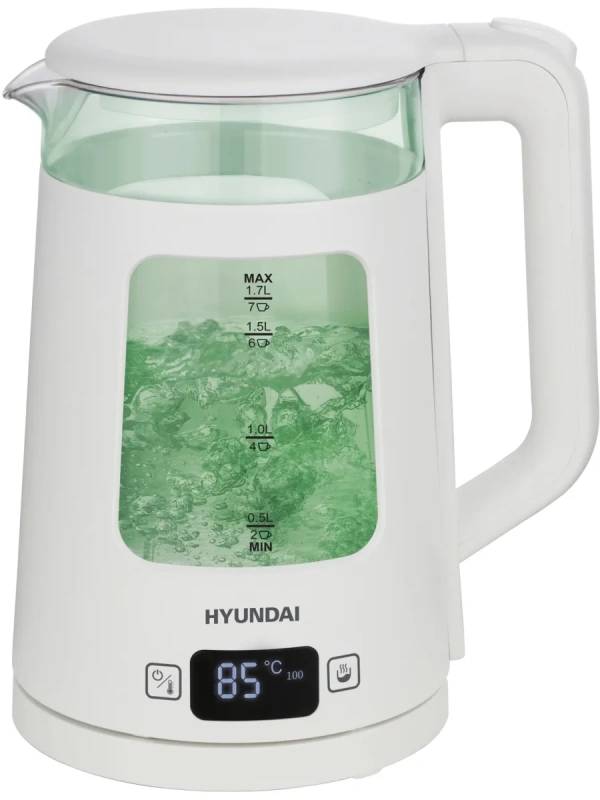 Чайник HYK-G9407 1.7л. 2200Вт белый (стекло)
