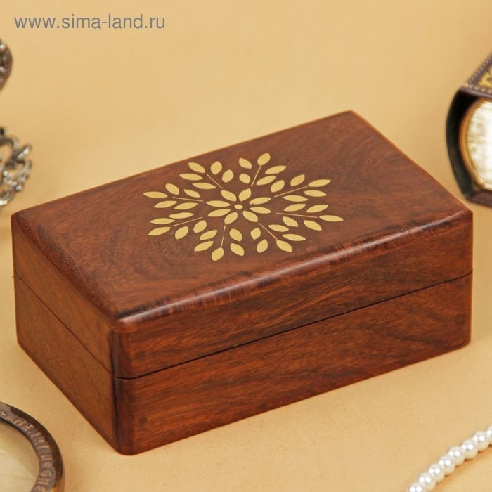 Шкатулка дерево  Шкатулка дерево "Снежинка" 12,7х7,5х5 см