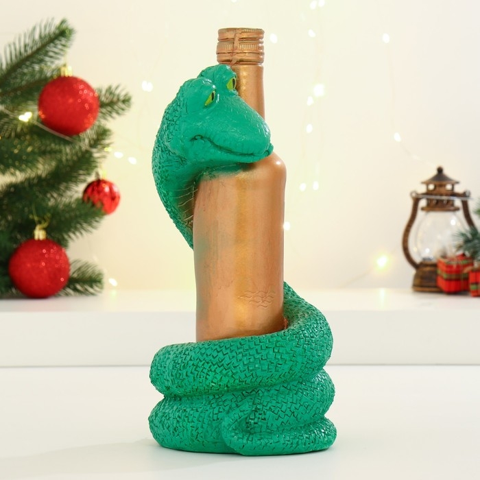 Копилка Копилка "Змея с бутылкой" зеленая, 30см