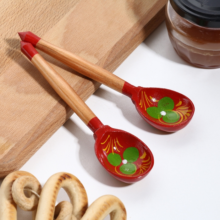 Ложка деревянная «Красная», чайная, хохлома Ложка деревянная «Красная», чайная, хохлома