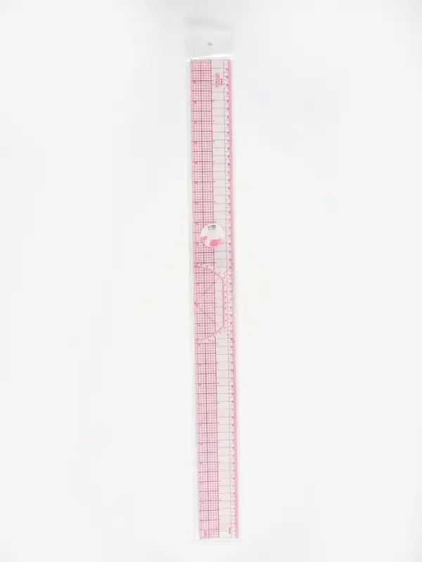 Линейка для квилтинга и пэчворка, 5&times;60&times;0.1 см, розовая