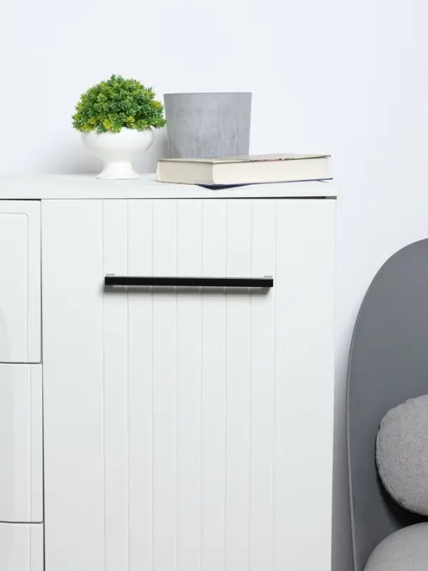 Ручка-скоба CAPPIO SQUARE RSC008, нержавеющая сталь, м/о 224 мм, цвет черный