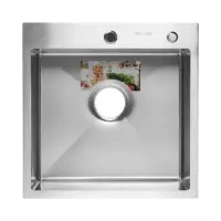 AF95050DA (Кухонная мойка премиум-класса 50*50 из нержавеющей стали.Декор.Сатин)