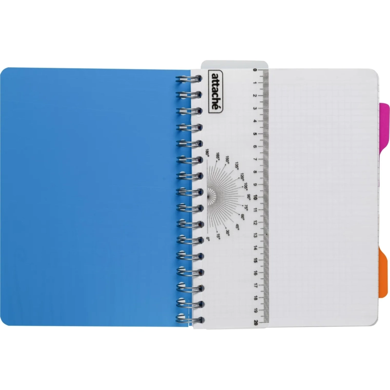 Бизнес-тетрадь А5,140 л,пласт обл, с разд,спир,ATTACHE FANTASY,голуб