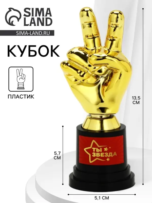 Кубок наградная фигура &laquo;Ты звезда&raquo;, пластик, 13.5&times;5.7&times;5.1 см