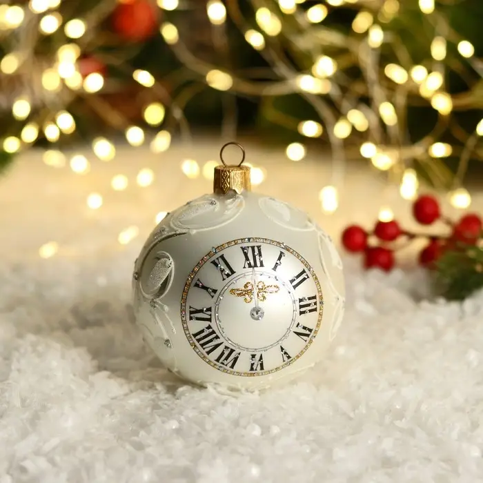 Шар новогодний  "Часы"  h- 8 см