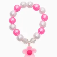 Набор детских украшений &laquo;Выбражулька. Цветок&raquo;, 4 предмета: клипсы, кольцо, бусы, браслет, розовый, белый