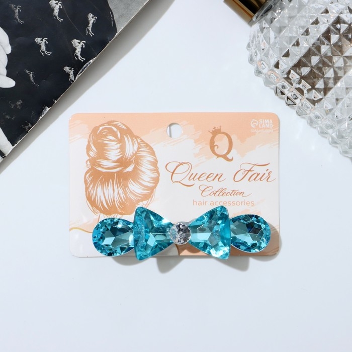 Заколка-автомат для волос Заколка-автомат для волос "Кристалл" бантик, 8 см, микс
