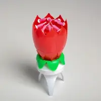 Свеча для торта музыкальная &laquo;Тюльпан&raquo;, крутящаяся, красная, 14.5&times;6 см