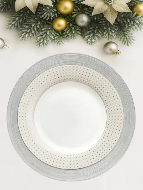 Тарелка подстановочная Wilson&Young Silvery, d=33 см, стекло, серебристая