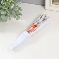 Веер пластик, текстиль "Птички и цветы" МИКС 23 см