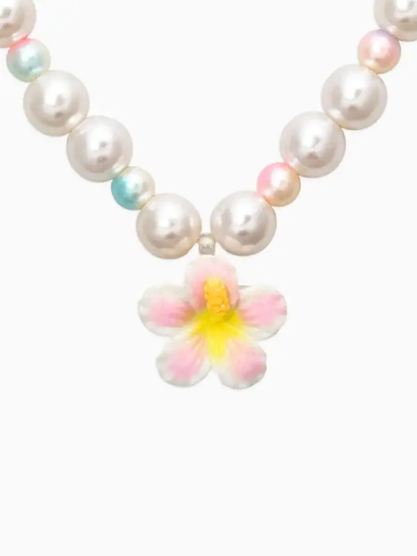 Набор детский &laquo;Выбражулька. Жемчуг&raquo;, 3 предмета: бусы, кольцо, кольцо, желтый, белый