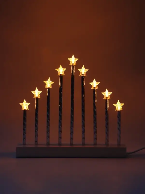 Фигура светодиодная "Рождественские звездочки" 5,4х26,5х24 см, 9 свечей LED мод. LN146