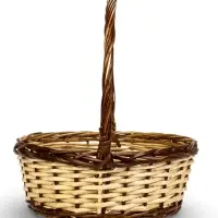 Набор корзин 3 шт ИВА 40x40x16 34х34x14 30х30x12 см ПЛЕТ ручка h=20/18/16 см корич