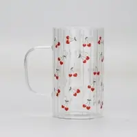 Кружка стеклянная «Вишенки», 350 мл
