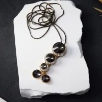 Кулон на цепочке &laquo;Оклахома&raquo;, L=85.5 см, серый в золоте