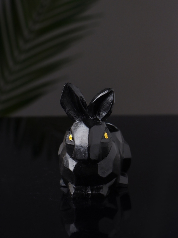 Подсвечник "Заяц геометрический" 8х7х5 см, чёрный