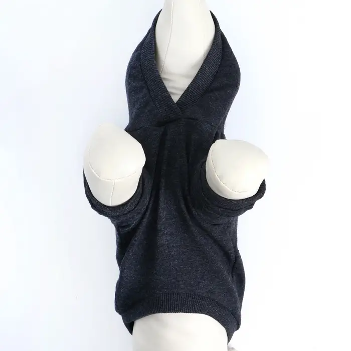 Толстовка однотонная для собак (футер), размер XS (ДС 18, ОШ 28-30, ОГ 38-40), серая